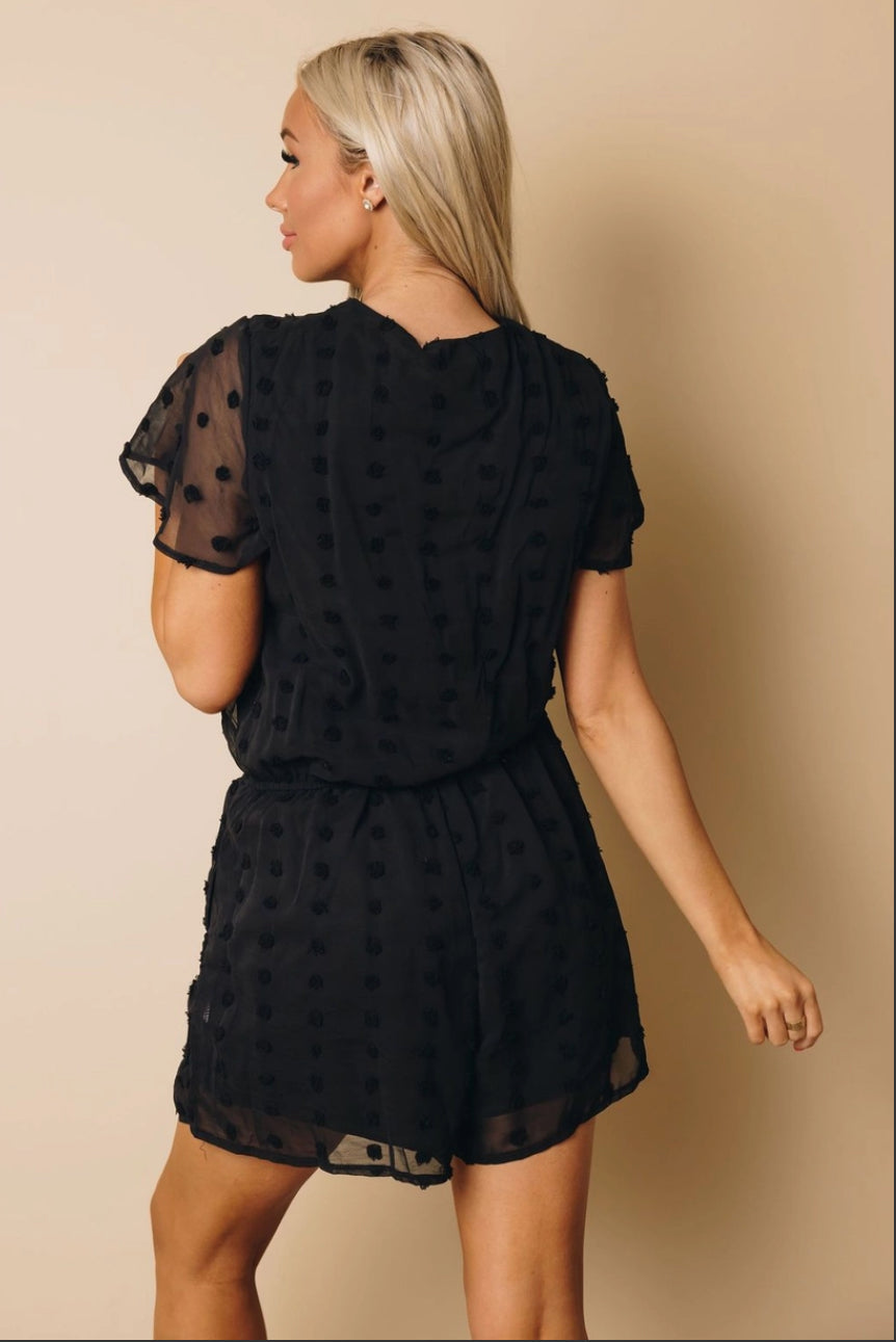 Deep V Dotted Romper