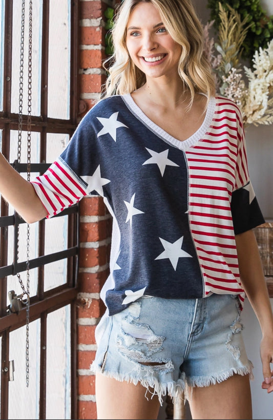 Patriotic Split Tee