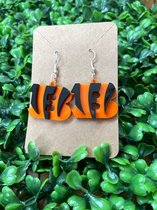 Striped B Dangle Earrings