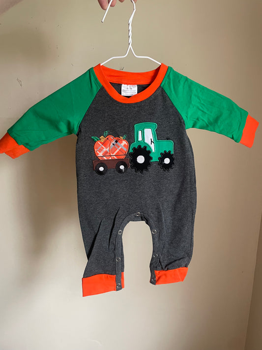 Pumpkin Tractor Romper